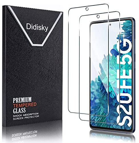 Didisky Lot de 2 Protecteur Verre Trempé pour Samsung Galaxy S20 FE, Film Protection écran, dureté 9H, Pas de Bulles, Haute définition