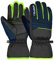 Reusch Alan Junior warme, Winddichte und atmungsaktive Skihandschuhe Winterhandschuhe Kinder Kids Jugendliche Mädchen und Jungen mit elastischem Bündchen, schwarz-blau-grün, 6