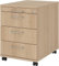 bümö Rollcontainer mit Schubladen, Container abschließbar aus Holz in Eiche - Rollwagen für's Büro als Schreibtisch Unterschrank, Bürocontainer od. Schreibtischcontainer mit Bügelgriffe