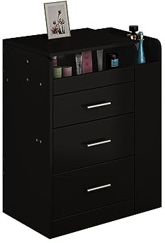 Dressing Table with Flip Top Mirror Makeup Dressing Table with 3 Drawers and Cushioned Stool Led Light Makeup Vanity Cosmetics Storage Desk Dresser for Girls Women Black