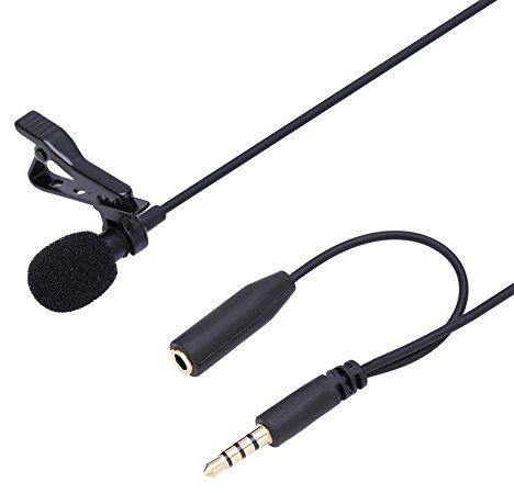 Cyrank Lavalier-Ansteckmikrofon, Omnidirektionales Kondensatormikrofon, Freisprech-Headset-Mikrofon