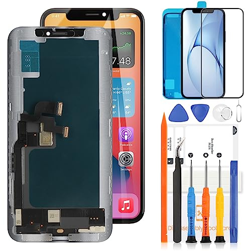 LADYSON Display für iPhone XS 5,8 Zoll LCD-Bildschirm für iPhone XS Ersatz für iPhone XS A1920 A2097 A2098 A2099 A2100 LCD Display 3D Touch Screen Digitizer Assembly mit Werkzeug (schwarz)