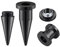Longbeauty 8G-13/16 Edelstahl Ohr Dehnstäbe Tapers Plugs Tunnels Ohrpiercing Ohrdehner Ohrstrecker Stretching Kit, Schwarz, Stil B, 10MM