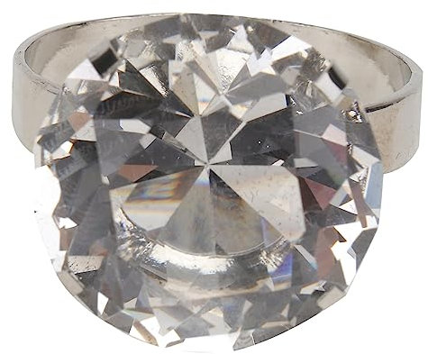 Ciieeo 1 Pc Grosse Bague En Diamant Fausse Bague En Diamant Cadeaux De Mariée Parure De Mariage Bague D'amant Bague Décorative Bague Femme Métal Anneau Décoratif Mode Manquer