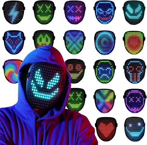QAQ LED Light Up Mask with Gesture Sensing, Kids Halloween Costumes & Toys