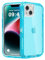 Follaroma for iPhone 14 Plus Case, Heavy Duty Shockproof Protection Phone Cases, Dual Layer Transparent Protective Cover Compatible with iPhone 14 Plus Phone Case, 6.7 inch,Crystal Blue