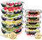 CORESLUX Glass Meal Prep Containers with Lids, 10-Pack Glass Containers Set with Snap Lock Leakproof PET Lids, Reusable Airtight Food Storage Containers, Dishwasher Safe BPA-free Lunch Boxes.