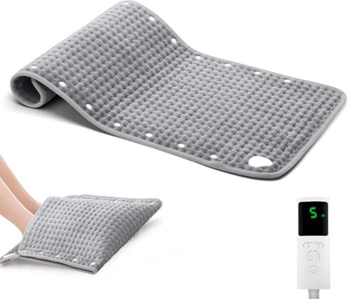 Heating Pad, Electric Heat Pad for Back Neck Shoulder Belly Pain Relief, Fast Heated Pad with 9 Temperature Levels & 4 Time Settings, Auto Shut Off, Soft Blanket Foot Warmer, Machine Washable, 33x17''