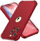 ORETECH 4 in 1 Silicone Case for iPhone 13 Pro Max Case, with [2 x Tempered Glass Screen Protector] [Camera Protection] [Military Grade Protective] Slim Fit Bumper for iPhone 13 Pro max - Metallic Red