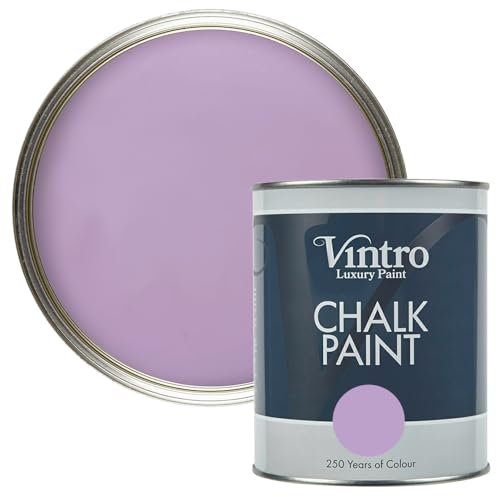 Vintro Paint - Chalk Paint for Furniture, Walls and Woodwork. Interior Use. Quick Dry. 1 Litre (Violet - Dames Violet)