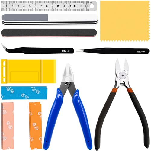 Yauhar 15Pcs Modeler Basic Tools for Gundam, Hobby Building Tools Kit for Model Building Repairing and Fixing