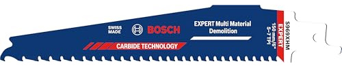 Bosch 10x EXPERT Multi Material Demolition S969XHM Blade | for Wood with metal, Construction wood with mortar and nails, Length 150 mm, Professional Accessory Reciprocating Saw