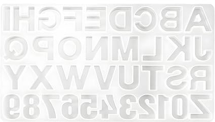 Molde De Resina con Alfabeto Reutilizables 10 Números, 26 Letras Versátil Herramienta De Creación para Proyectos Artesanales Y Decoración De Muebles para Repostería, Decoración De Pasteles