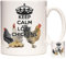Tazza di pollo Keep Calm and Love Chickens. Tazza a tema pollame. Tazza regalo in ceramica da 325 ml per custodi di pollo.