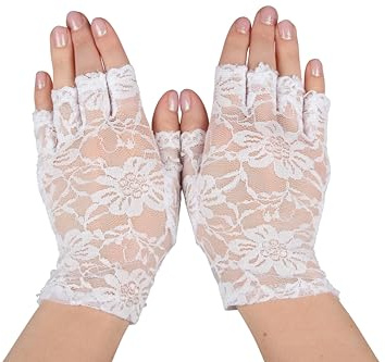 Ladies Short Lace Gloves (Fingerless)