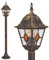 Außenleuchte Antibes, Kandelaber in antikem Look, Aluguß in Braun/Gold mit Klarglas-Scheiben, Wegeleuchte 110 cm, E27-Fassung, Retro/Vintage Gartenlampe IP44, ohne Leuchtmittel