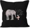 MoonWorks Kissenbezug Geschenk Liebe muss Nicht perfekt Sein sondern echt Elefant Maus Kissen-Hülle Deko-Kissen 40x40 Baumwolle schwarz 40cm x 40cm