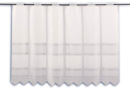 Albani Scheibengardine Jacquard weiß Höhe 30/45/60/90cm | Breite der Gardine frei wählbar in 13,5cm Schritten | Gardine | Panneaux (Höhe 60cm)