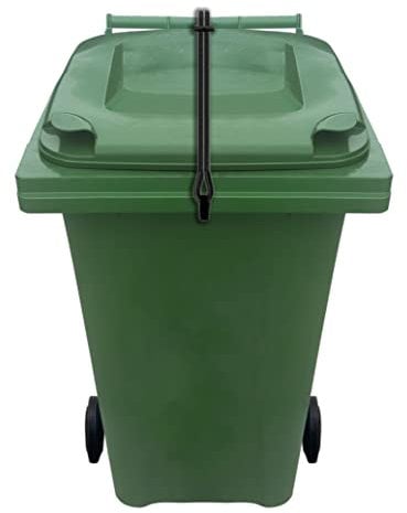 Wheelie Bin Lid Rubber Lock Strap - Heavy Duty - Windy Version - NO DRILLING, NO GLUEING - Secure Contents From Spilling - Stop Wind or Vandals Tipping - Easy Fitting (single bin pack),240 liters