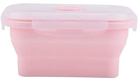Pieghevole Lunch Box Scatola Pranzo Silicone Portatile Contenitore per Alimenti Riso Piatto Minestra Sandwich Sushi Contenitore Stoccaggio per Microonde Forno Congelatore (
