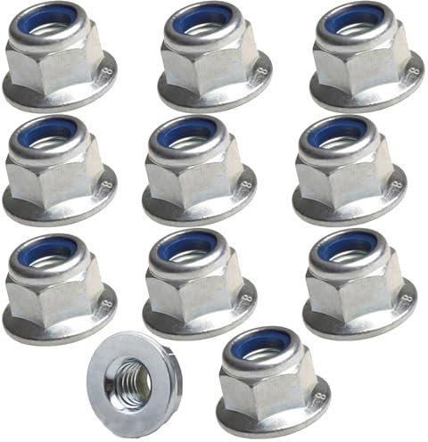 M8 Flange Nuts A2 Stainless Steel, Flanged Insert Nylon Locking Nut (Pack of 10)