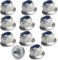 M8 Flange Nuts A2 Stainless Steel, Flanged Insert Nylon Locking Nut (Pack of 10)