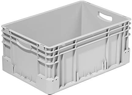 Stabile Eurobox 60x40x27cm Made in Germany | Eurobehälter in verschiedenen Höhen & Farben | Stapelbox ideal für Ordnung, Transport & Lager | Premium Qualität (270 mm, grau)