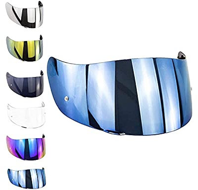 Global Trade Visiera Casco compatibile Agv K3 Sv K1 K5 K5s S4-Sv Horizon Stealth-Sv Skyline Strada Numo - Predisposizione Pinlock (Blu)