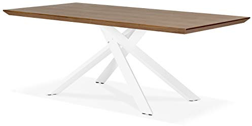 Esszimmertisch Tepee Wood aus Nussbaum, Füße aus Metall, Weiß, 200 x 100 cm