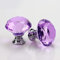 Kristallglas-Türknäufe, 30 mm, Diamant-Diamant-Schubladenknöpfe, glitzernd, mit Schrauben, für Kleiderschrank, Schrank, Dekoration, Violett, 2 Stück
