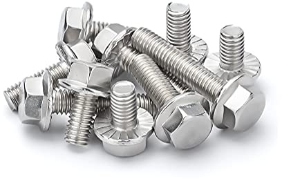 BOZONLI Edelstahl Sechskant Kopf Flansch Schrauben Scheibe Befestigungen M6×16mm,10 pcs
