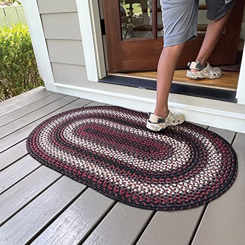 Montgomery Ovaler geflochtener Teppich, 68,6 x 114,3 cm, für drinnen und draußen, waschbar, Dekoration für Badezimmer und Eingänge, schön, langlebig, wendbar, haustierfreundlich und weich