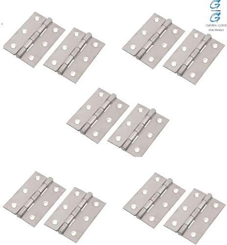 Golden Grace Butt Hinges in Chrome Finish, Timber Door Hinge - 5 Pairs - 75mm 3
