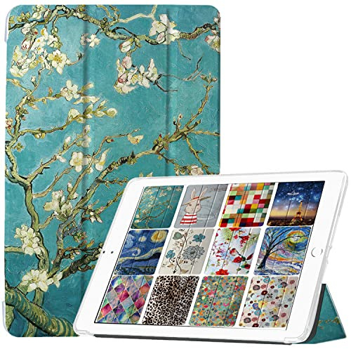 DuraSafe Cases für iPad 4. iPad 3. iPad 2. - 9,7 Zoll [iPad 4/3 / 2 Old Model ] A1396 A1416 A1430 A1403 A1458 A1459 A1460 A1395 A1397 Magnetic Clear Back Printed Cover - Almond Flower Bloom