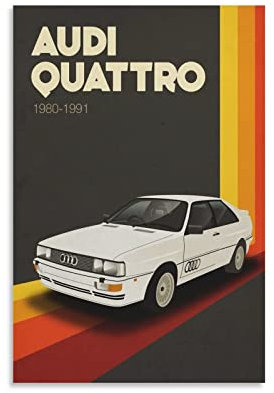 ASDSA Auto-Poster Audi Quattro Poster, dekoratives Gemälde, Leinwand, Wandkunst, Wohnzimmer, Poster, Schlafzimmer, Gemälde, 30 x 45 cm