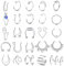 Kakonia 25stk Fake Nose Ring Septum für Damen Herren Magnet Septum Piercing Fake Nasenpiercing Ring Evil Eye Clip Nasenring Hoops Ear Cuff Helix Fake Nasenring Piercing Set