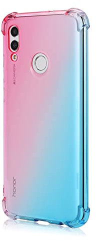 HUANGTAOLI Custodia per Huawei P Smart 2019, Rinforzare la con Angoli Protettiva Silicone Colorato Bumper Cover per Huawei P Smart 2019