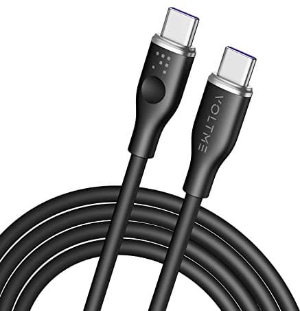 VOLTME Câble USB C 2.0 Rapide 1,80m Noir, 100W 5A PD Charge Rapide à Puce E-Mark, 480 Mbps pour MateBook X Pro, MacBook Pro, Samsung, ChromeBook Pixel, iPad