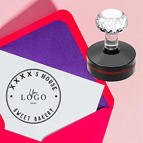 GSCSP Handgefertigter Stempel mit Aufschrift 'Website Your Business-Logo', personalisierbar, Adressstempel, Schwarz, Gummi, Rund, 30 mm x 30 mm, Gummistempel, Stempel