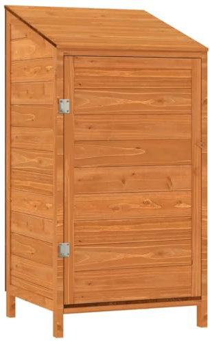 vidaXL Geräteschuppen Gartenhaus Schuppen Gerätehaus Lagerschuppen Satteldach Gartenschrank Pultdach Garten Braun 55x52x112cm Massivholz Tanne