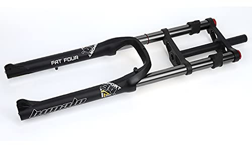 RUJIXU 26-Zoll-Fahrrad-Federgabeln 4.0 Fatbike Gerade Vorderradgabel Bergab Mountainbike MTB-Gabel 1-1/8 Scheibenbremse Luftgabel 170mm Federweg E-Bike Vorderradgabel BMX 2850g (Color : Black)
