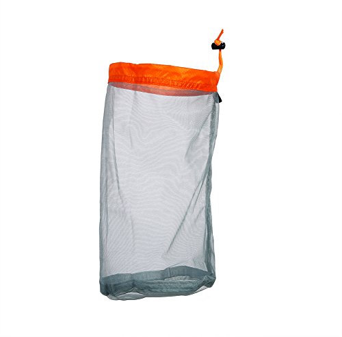 HERCHR Mesh Drawstring Bag, Ultralight Nylon Mesh Drawstring Sack Stuff Storage Bag Wäschesack Packs Für Outdoor-Reisen Wandern Camping(M/Orange)