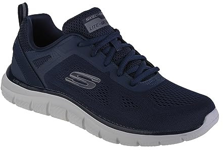 Skechers Track Broader, Zapatillas de Deporte Hombre, Navy Mesh Pu, 42 EU