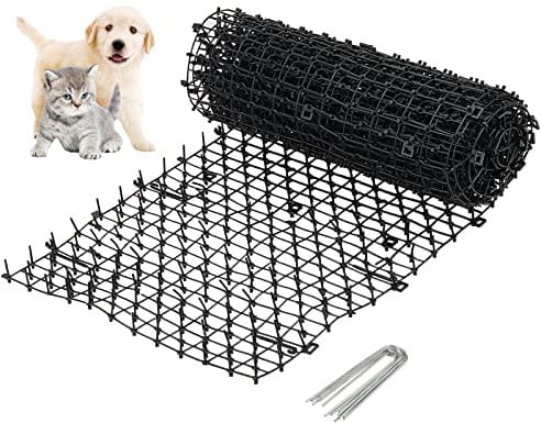 KEILEOHO Alfombrilla de gato de 2 m x 28 cm, Ahuyentador de Gatos, Repelente de Gatos, Tapón Plano de Excavación, Tiras de Pinchos para Jardín, Valla, Parterre, Césped