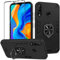 Btstring Funda para Huawei P30 Lite con Cristal Templado Protector Pantalla, Carcasa Antigolpes con Soporte anular metálico, Case Protectora de Grado Militar, Negro