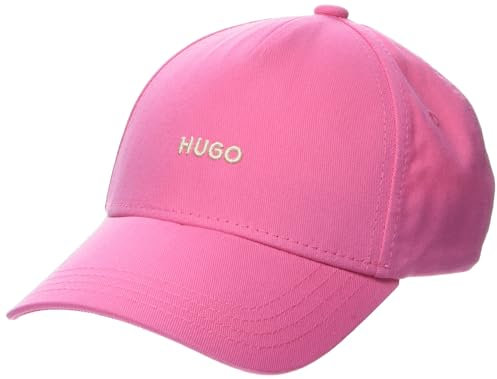 HUGO Damen Kappe aus Baumwoll-Twill mit kontrastierendem Logo Baseballkappe, Rosa Nelke, Einheitsgröße