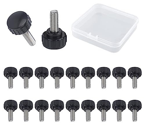 MOROBOR Lot de 20 vis moletées M3 x 8 mm en acier fileté avec étui de rangement