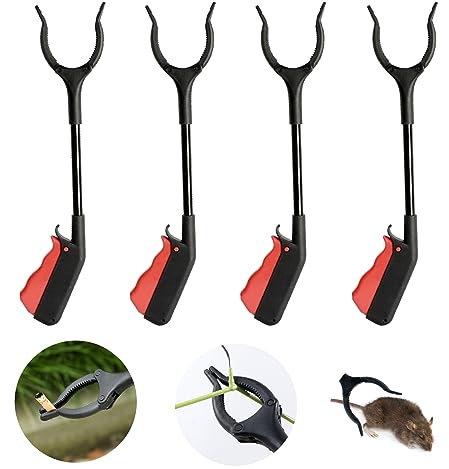 Fiyuer Pinze Raccogli Rifiuti, 4 Pezzi Pinza Prensile, Pinza Raccogli Oggetti Pinza Raccogli Rifiuti, Raccogli Foglie da Giardino, Bastone per Rifiuti, Raccoglitore di Immondizia