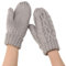 DEARBAG Damen Fäustlinge Winter Super Dicke Gestrickt Handschuhe Strick Warm Weich Damen Fäustlinge Winterhandschuhe Fausthandschuhe Sporthandschuhe, Grau