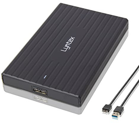 Lyntex Black 320GB 500GB 750GB 1TB 2TB Compact Fast External Portable Hard drive USB 3.0 for use with Windows PC, Apple Mac, Smart tv, XBOX ONE & PS4 (2 TB)